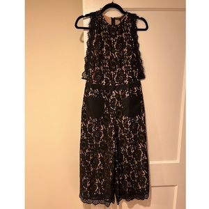 Endless Rose Brand - playsuit with black lace over nude lining - size medium